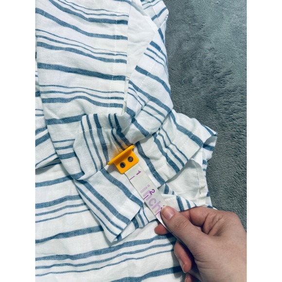 NWT Lulus Medium Sun-Drenched Sweetie White and Blue Striped Button-Up Romper - Picture 6 of 11
